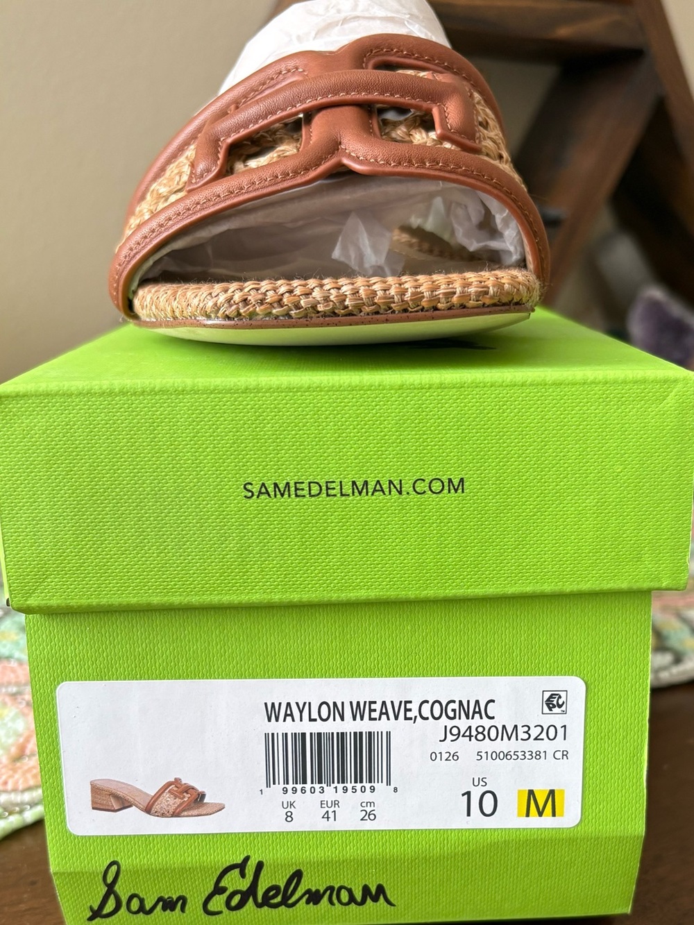 Sam Edelman Women’s Waylon Woven Block-Heel Slide Sandals - Picture 6 of 14